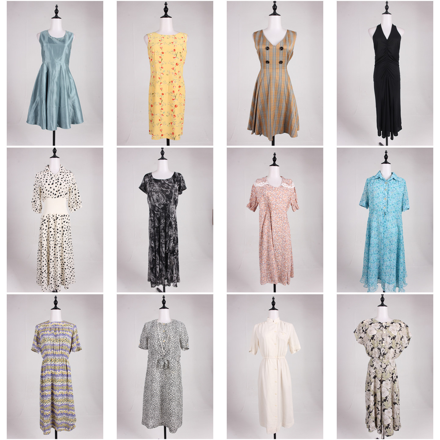 LK119古着vintage日系中古复古风法式优雅设计款中长款连衣裙女