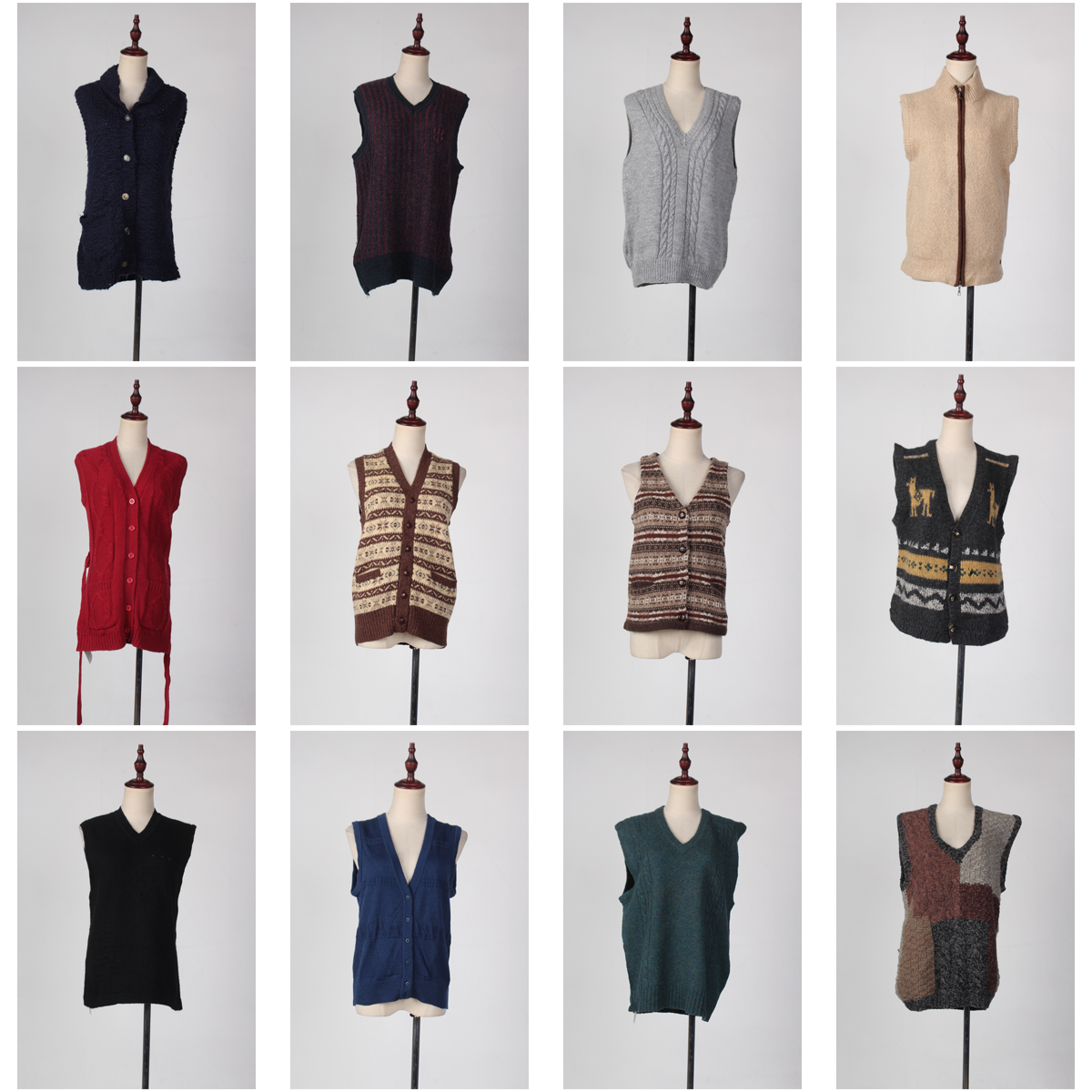 BM21古着vintage日制简约日常文艺学院风秋冬羊毛针织毛衣马甲