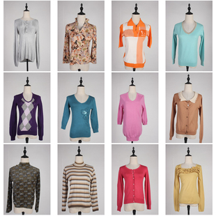 DM75古着vintage秋冬保暖休闲百搭基础通勤打底外穿毛针织衫上衣