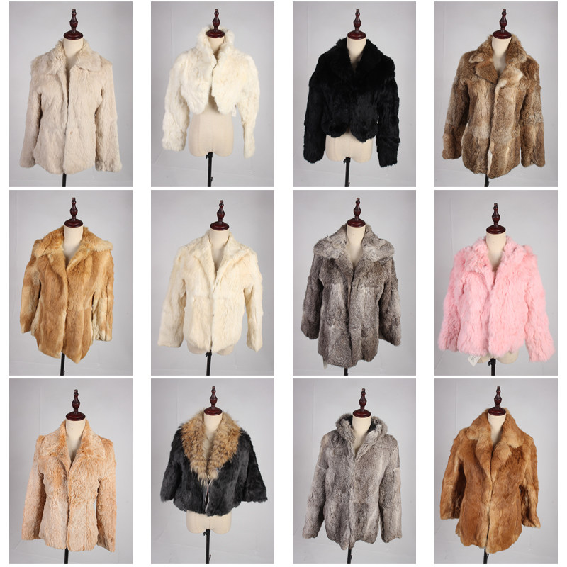 TM501古着vintage日系保暖真皮草冬季兔毛外套