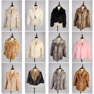 TM501古着vintage日系保暖真皮草冬季兔毛外套