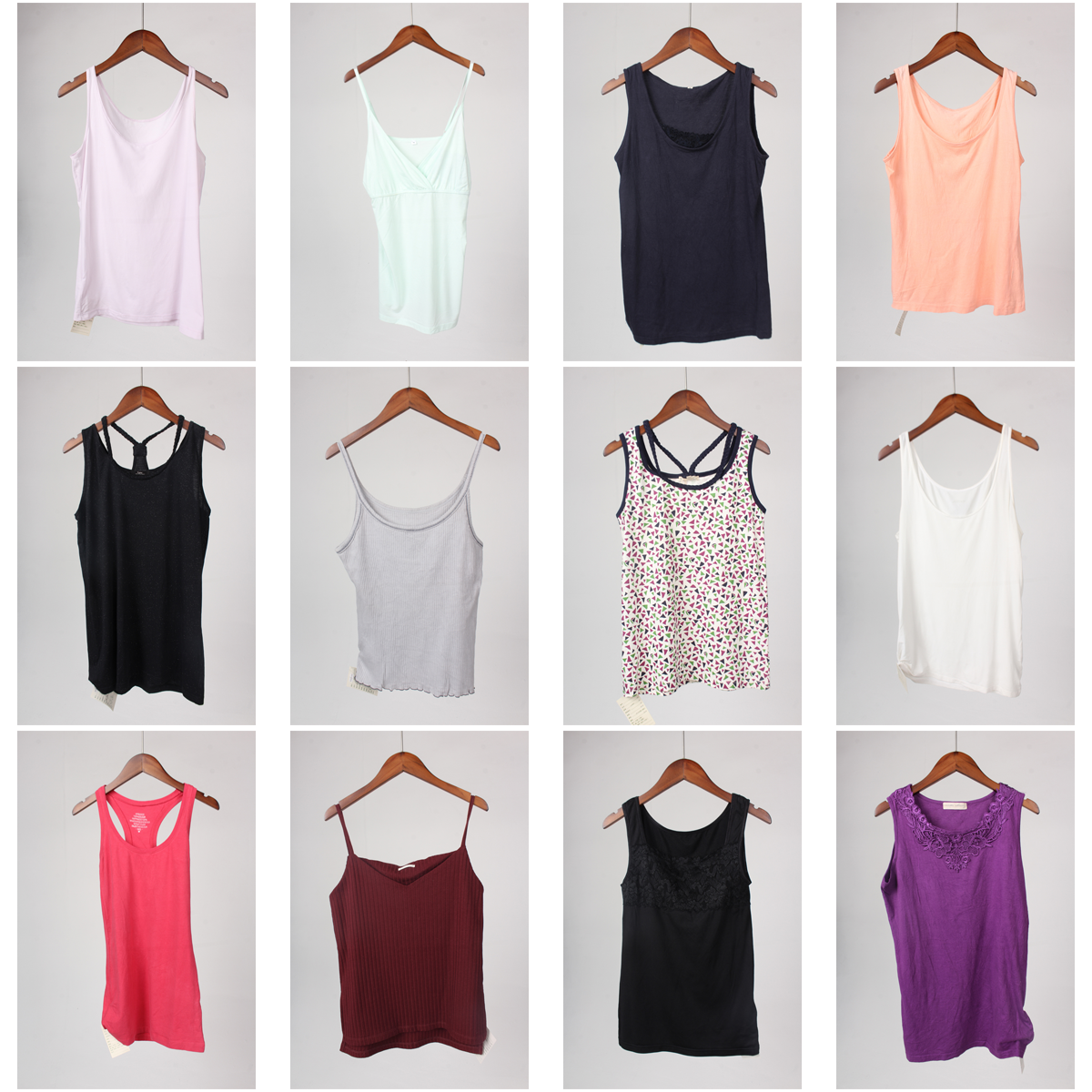 XT224古着vintage日制春夏内搭外穿韩系甜美风年轻款背心吊带上衣