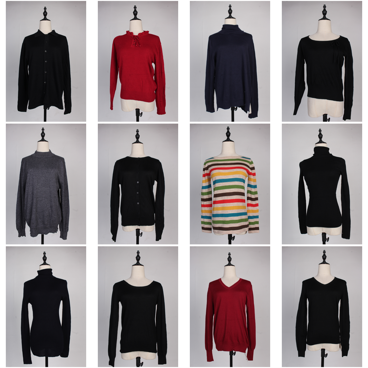 DM44古着vintage日系简约休闲复古风中古百搭秋冬羊毛针织衫上衣