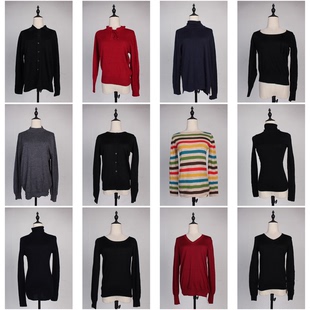 DM44古着vintage日系简约休闲复古风中古百搭秋冬羊毛针织衫 上衣