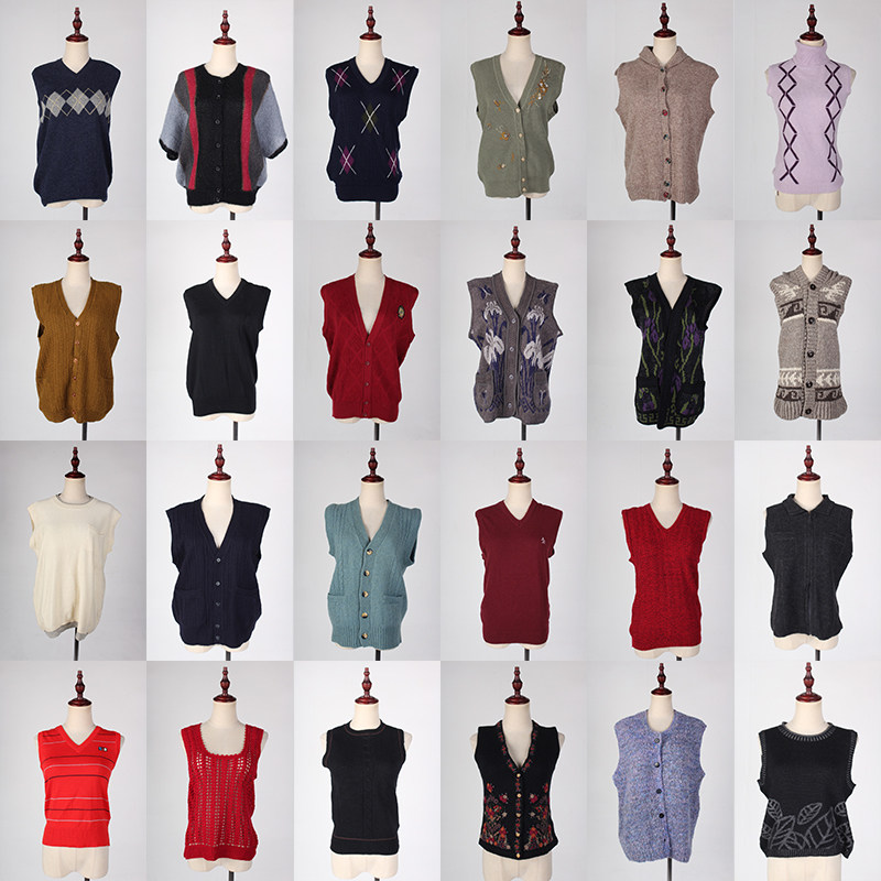 BM3古着vintage日本制学院风文艺森系秋冬毛线针织羊毛马甲