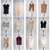 TM450古着vintage冬季 真兔毛皮草马甲