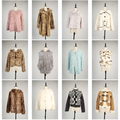 TB65古着vintage日系年轻款 可爱甜美风秋冬保暖人造毛仿皮草外套