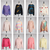 MY130古着vintage中古日系秋冬羊毛圆领复古风毛衣