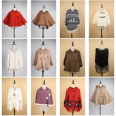 DA224古着vintage秋冬毛呢复古风英伦法式 优雅女装 披肩斗篷