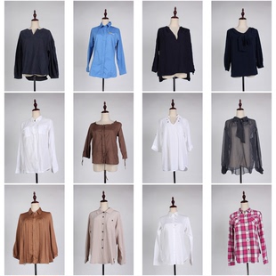 FC52古着vintage春夏中古通勤复古风简约休闲百搭衬衫 衬衣 女装