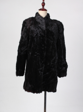 TM233-02485古着vintage秋冬保暖真皮草水貂毛外套