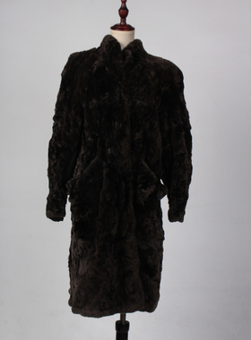 TM191-02468古着vintage真皮草貂绒加厚秋冬季中长款大衣外套