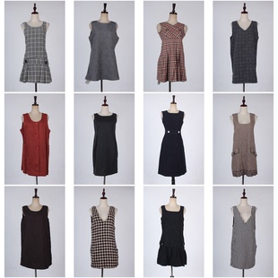 BX35古着vintage日系文艺森系复古风春秋无袖 小个子背心裙连衣裙