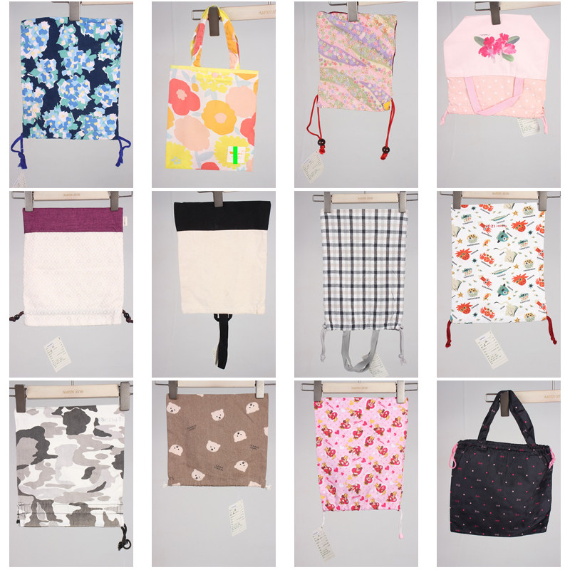 DZ121古着vintage日系女士可爱卡通帆布单肩斜挎手提袋子大包小包