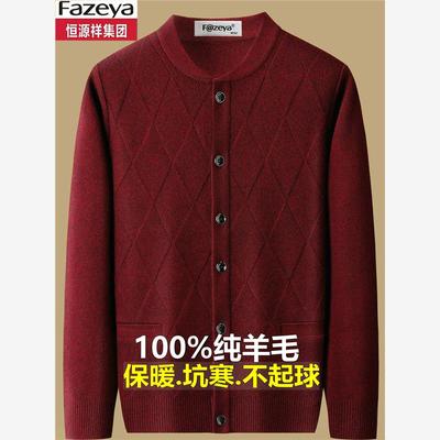 恒源祥彩羊毛衫男加厚中