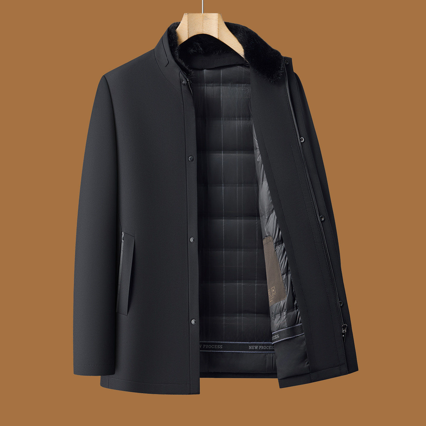 羽绒服男款2025新款冬季加厚保暖防寒服中老年人爸爸冬装男士外套