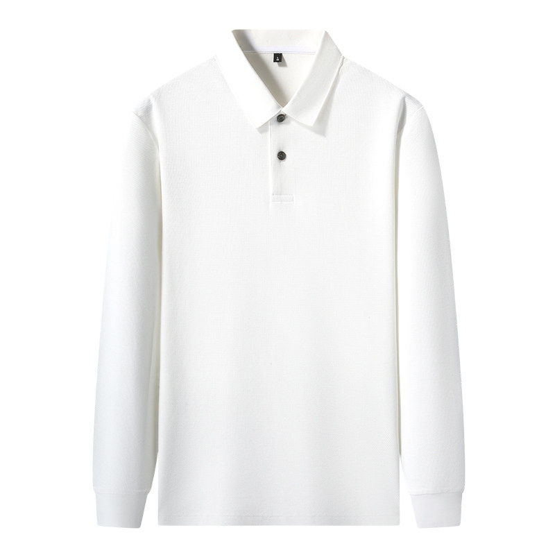 罗蒙正品长袖t恤男秋冬新款纯棉翻领加厚加绒商务休闲纯色polo衫