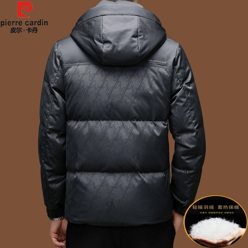 皮尔卡丹品牌新款冬季加厚保暖羽绒服男高端商务休闲时尚帽子外套