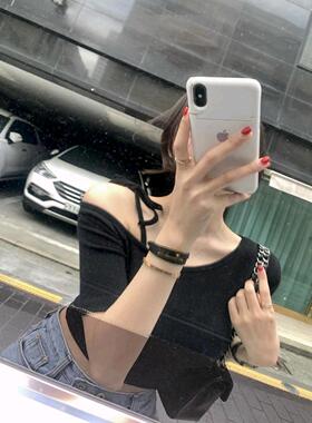 现货~Onoev夏季新款露肩短袖打底上衣052420