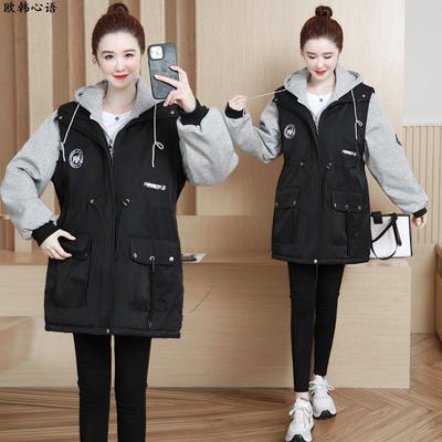 加绒厚外套女冬季大码胖m2