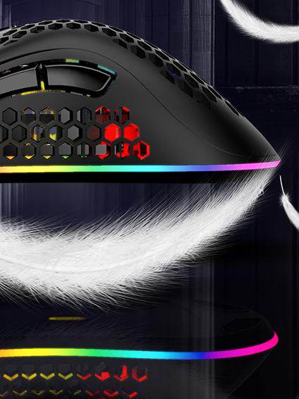 VIPER BM600 중공 구멍 충전 무선 마우스 게임 발광 RGB 컴퓨터 E-스포츠 광전 경량