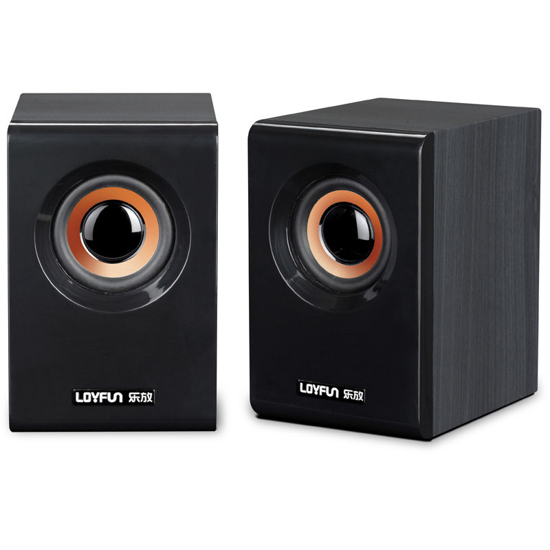 M10乐方电脑木质音箱USB小音响 2.0多媒体电脑迷你有线低音