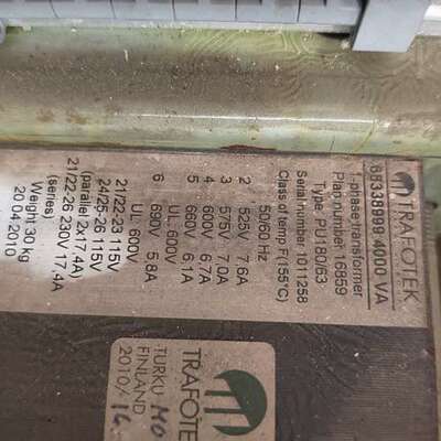 众桦TRAFOTEK单相变压器 PU180/63，容量4000V议价