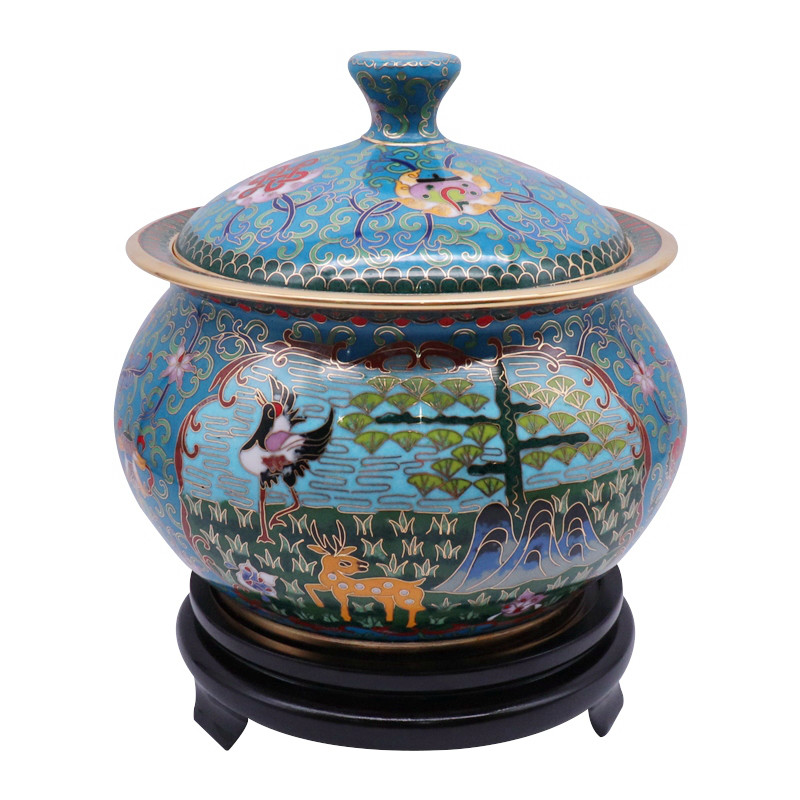 北京景泰蓝铜胎掐丝珐琅仿古收纳罐大圆罐家居摆件茶叶储存罐坛子,特色手工艺,景泰蓝,淘宝优惠券,粉丝福利购,淘宝优惠卷
