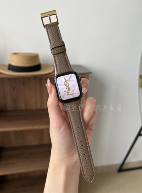 德国Togo真皮表带软适用于苹果手表applewatchs10/11se高级男女