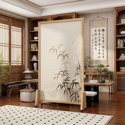 简约现代万向轮静音玄关座屏