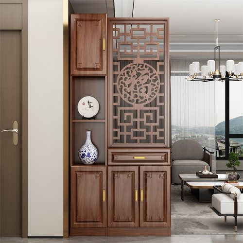 新中式轻奢屏风隔断客厅玄关柜