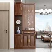 轻奢玄关柜入户正对门客厅隔断柜实木复古进门遮挡屏风间厅柜鞋 柜