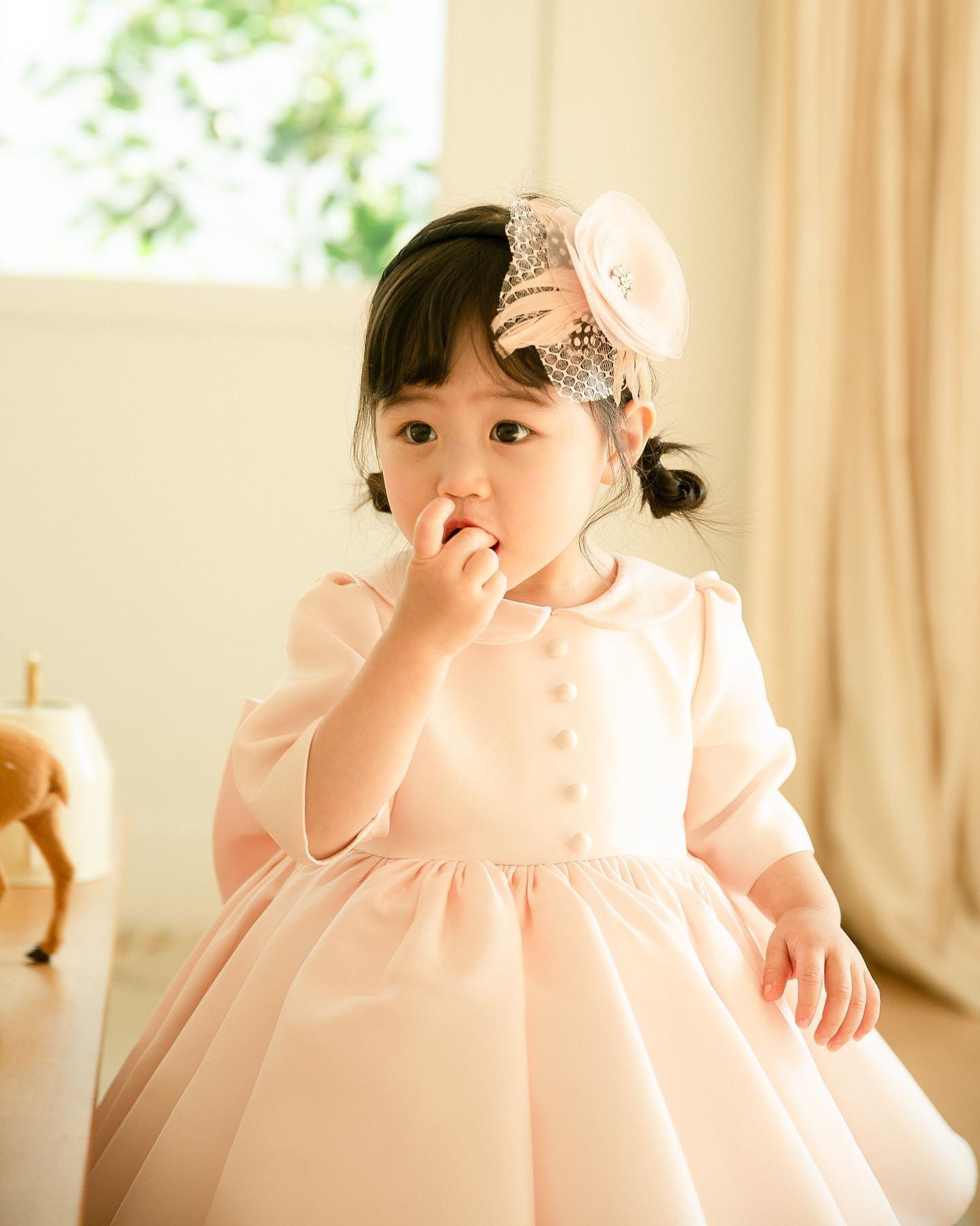 早秋女童长袖娃娃领礼服女宝周岁服长袖韩版公主风女童公主裙礼服