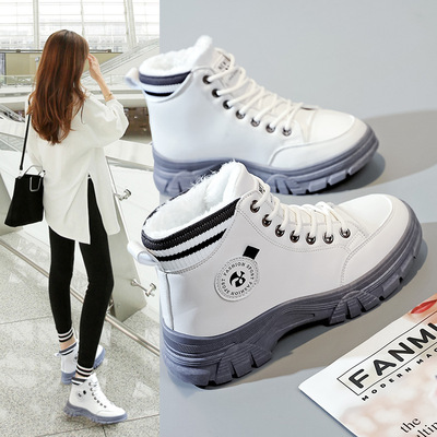 2025冬季新款马丁靴女加绒保暖皮面休闲鞋耐磨短靴百搭女鞋7718