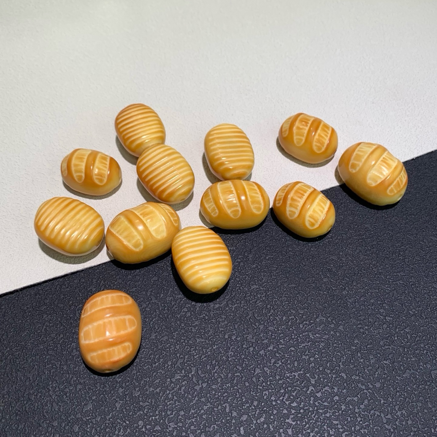 新品象牙果碳烤面包通孔饰品配件diy项链猴头手串手链隔珠配珠