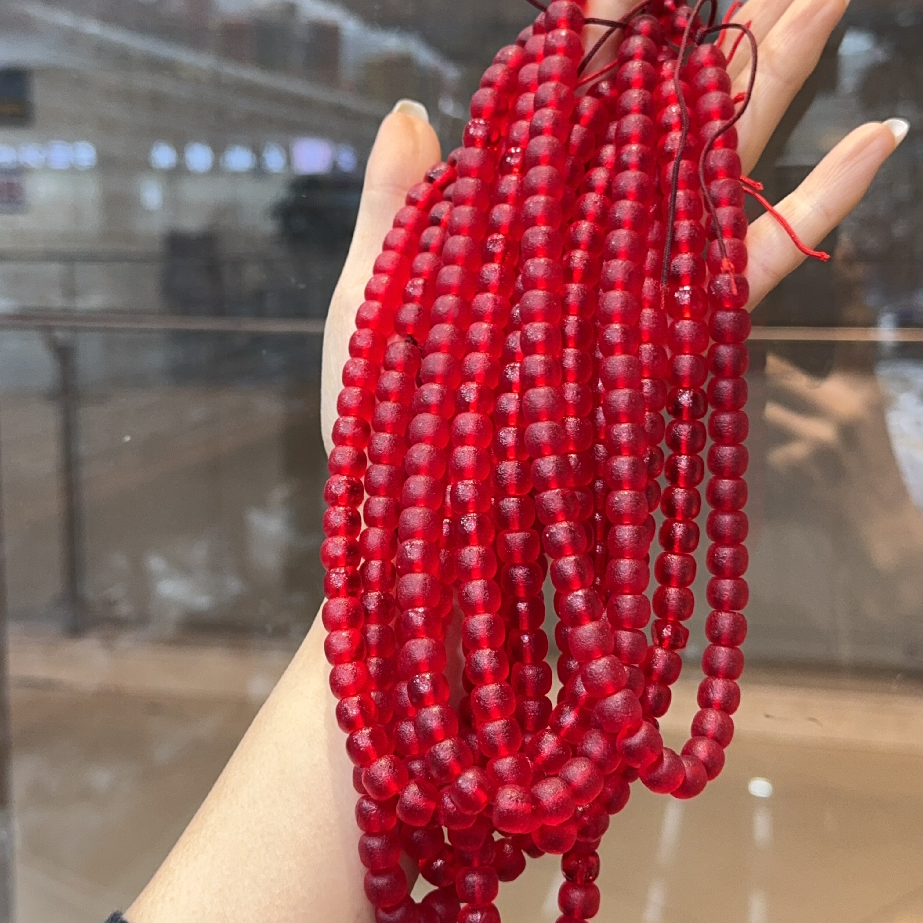 七色老琉璃直切老型散珠手工DIY清代藏式佛珠念珠项链隔珠弟子珠