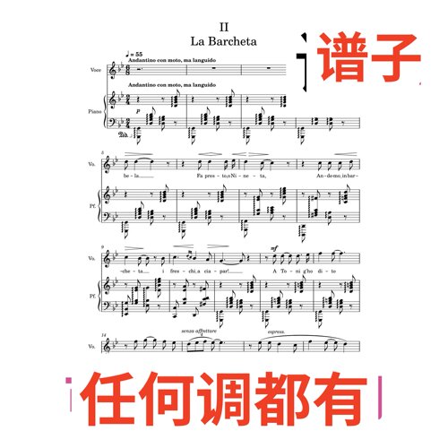 La_Barcheta 6bB伴奏谱正谱声乐
