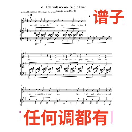 V_Ich_will_meine_Seele_tauchen 2bB伴奏谱正谱声乐