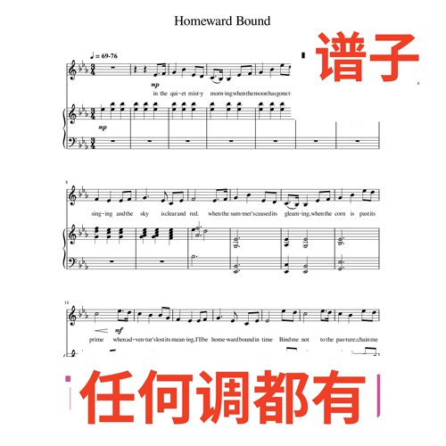 3bE Homeward_Bound伴奏谱正谱声乐