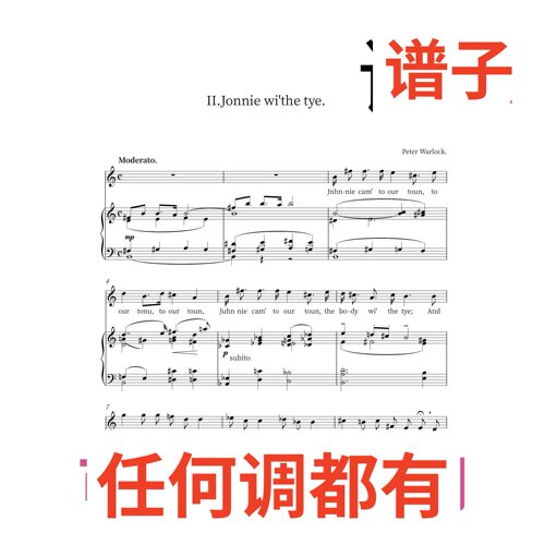 2C Warlock-Jonnie wi'the tye 2页伴奏谱正谱声乐