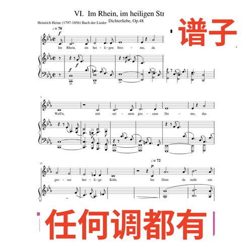 VI_Im_Rhein_im_heiligen_Strome 3bE伴奏谱正谱声乐