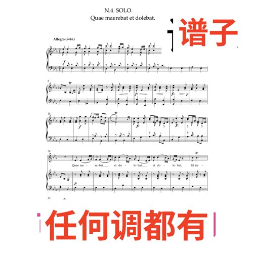 圣母悼歌 qua marebat et dolebat 3页bE伴奏谱正谱声乐