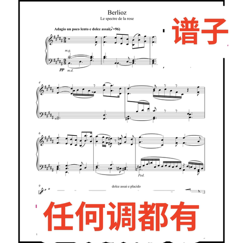 Le spectre de la rose 玫瑰花魂7页B伴奏谱正谱声乐