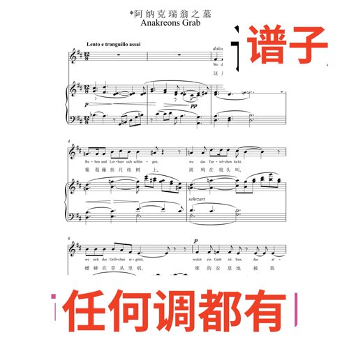 阿纳克瑞翁之墓 3D伴奏谱正谱声乐