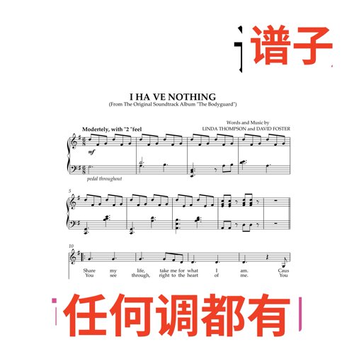 I HAVE NOTHING 6页G伴奏谱正谱声乐