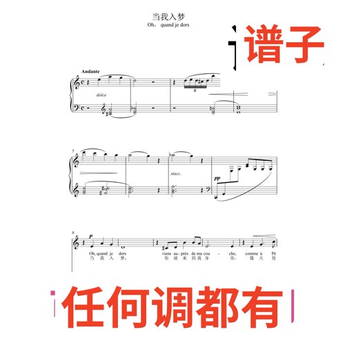 6C 当我入梦Oh quand je dors6页 -伴奏谱正谱声乐