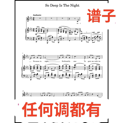 So Deep Is The Night 3bE伴奏谱正谱声乐