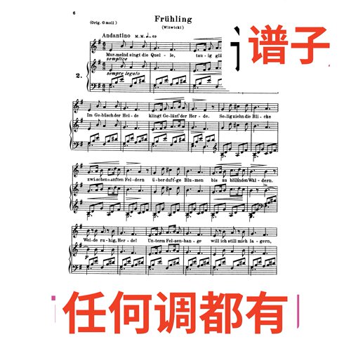 2-fruhling 2G伴奏谱正谱声乐