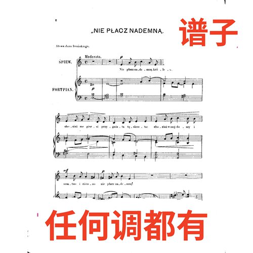 原件C2 Karlowicz Nie placz伴奏谱正谱声乐
