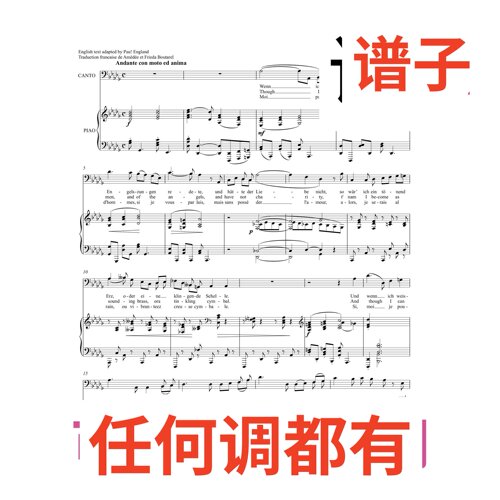 Wenn ich mit Menschen 5bD伴奏谱正谱声乐